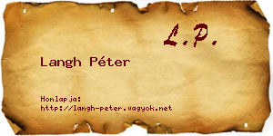 Langh Péter névjegykártya