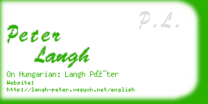 peter langh business card